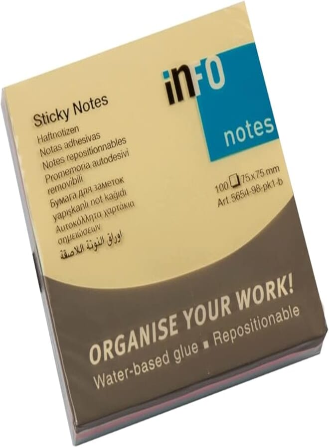 INFO Brilliant Mix Sticky Notes 75 X 75 MM